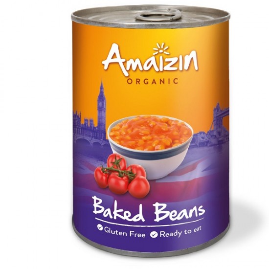 Bio Mancare de fasole alba cu sos de rosii la conserva 400g ,,fara gluten'' Amaizin Bio Mancare de fasole alba cu sos de rosii la conserva 400g ,,fara gluten'' Amaizin