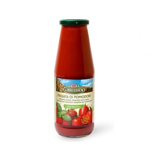 Bio PASSATA din pulpa de rosii cu busuioc 680g Bio Idea Bio PASSATA din pulpa de rosii cu busuioc 680g Bio Idea