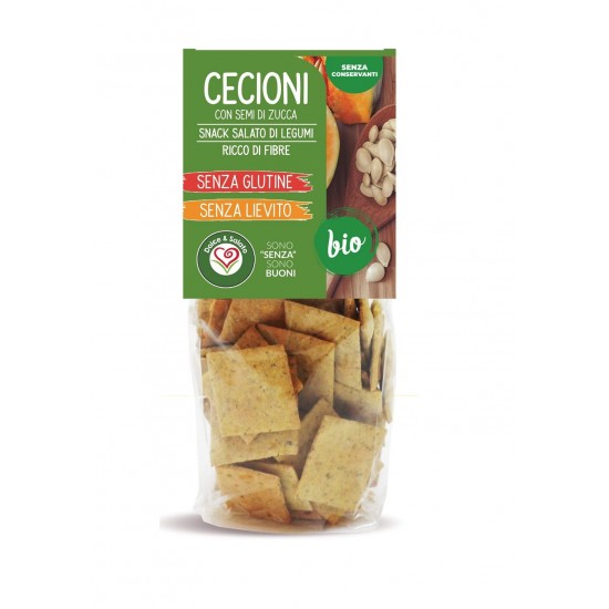 Bio Snacks-uri din leguminoase cu seminte de dovleac, fara gluten, fara drojdie, 200g Biscottificio Vaiani