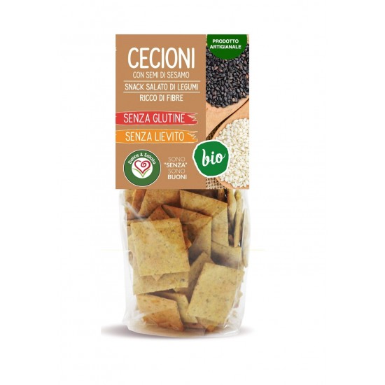 Bio Snacks-uri din leguminoase cu seminte de susan, fara gluten, fara drojdie, 200g Biscottificio Vaiani