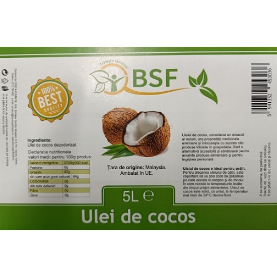 Ulei de cocos 5 L - 18 lei / L