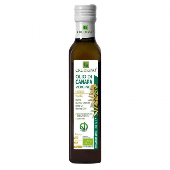 Bio Ulei din seminte de canepa Virgin presat la rece 250 ml Fara Gluten