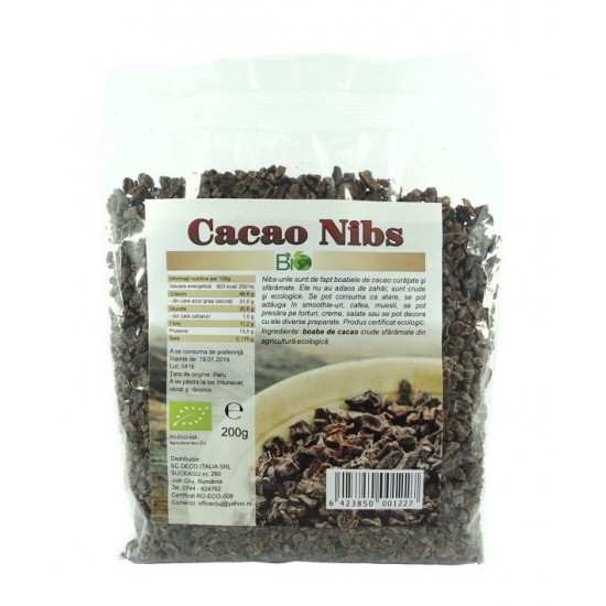 Bio Boabe de Cacao Nibs ,,fulgi'' raw 200g