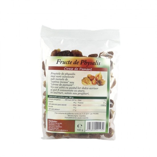 Fructe Physalis uscate, deshidratate, fara zahar 100g Fructe Physalis uscate, deshidratate, fara zahar 100g