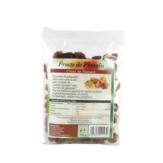 Fructe Physalis uscate, deshidratate, fara zahar 100g 