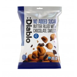 Dropsuri cremoase cu unt si umplutura de ciocolata 75g FARA ZAHAR, FARA GLUTEN Diablo Dropsuri cremoase cu unt si umplutura de ciocolata 75g FARA ZAHAR, FARA GLUTEN Diablo