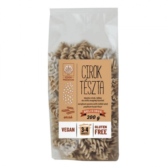 Fusilli din sorg si faina de mei FARA GLUTEN Easy Pasta 200g Eden Premium Fusilli din sorg si faina de mei FARA GLUTEN Easy Pasta 200g Eden Premium