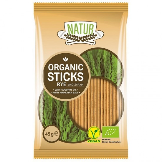 Bio Sticksuri Vegane integrale din grau spelta 45g Natur