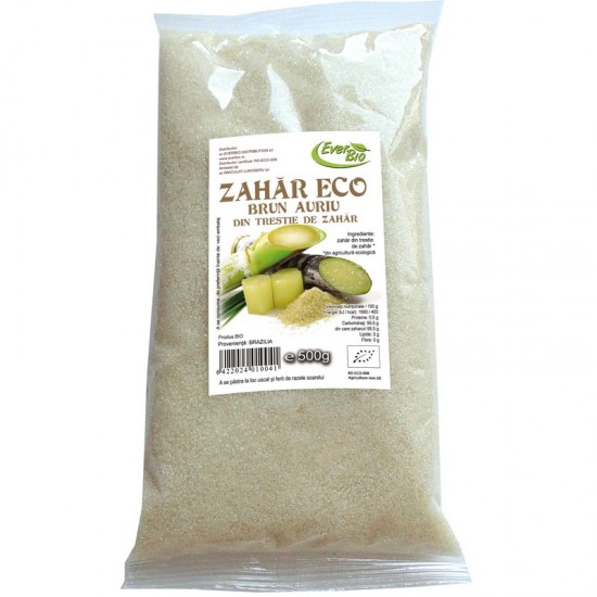 Bio zahar brun / auriu din trestie zahar 500 g