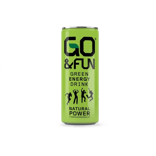 Bautura energizanta naturala 250ml GO&FUN fara taurina, fara glucuronolactona, fara conservanti, fara gluten