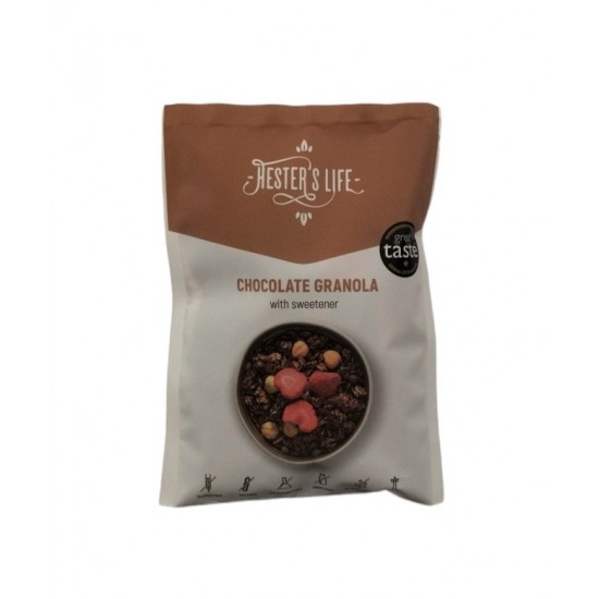 Granola cu ciocolată neagra 55g ,,fără zahar, fără gluten” 