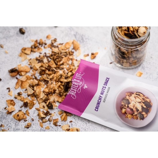 Granola cu nuci și semințe CRUNCHY NUTS 60g ,,fără zahar, fără gluten” Granola cu nuci și semințe CRUNCHY NUTS 60g ,,fără zahar, fără gluten”