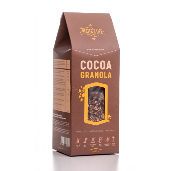 Granola cu cacao 320g ,,fără zahar, fără gluten” 