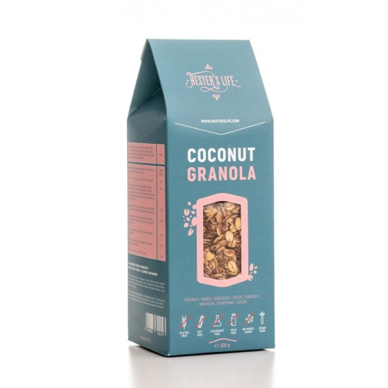 Granola cu cocos 320g ,,fără zahar, fără gluten” 