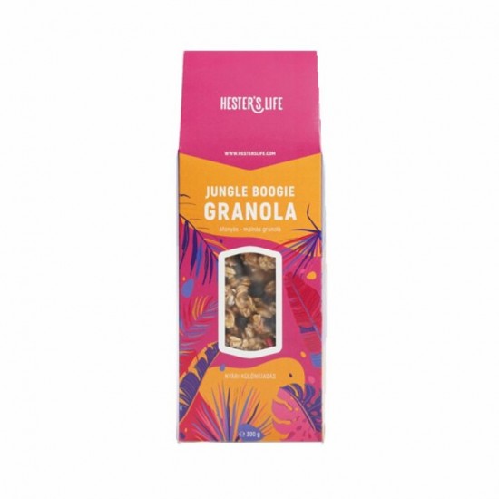 Granola JUNGLE BOOGIE cu afine si zmeura 300g ,,fara zahar, fara gluten” 