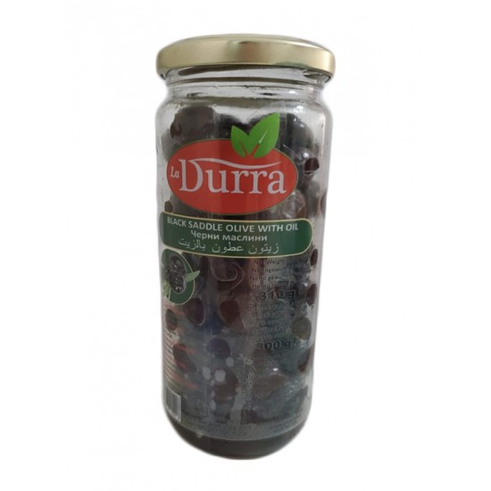 Masline negre cu samburi, in ulei 310g LaDurra Masline negre cu samburi, in ulei 310g LaDurra