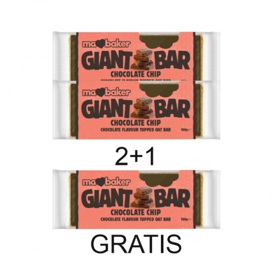PROMO 2+1 Baton din ovaz cu ciocolata belgiana si chips ciocolata 100g Ma Baker PROMO 2+1 Baton din ovaz cu ciocolata belgiana si chips ciocolata 100g Ma Baker