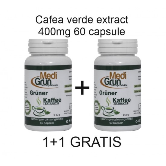 PROMO: 1+1 Cafea Verde extract 400mg 60 tablete MediGrun Germania PROMO: 1+1 Cafea Verde extract 400mg 60 tablete MediGrun Germania
