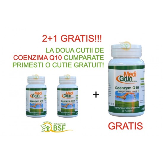 PROMO 2+1 Coenzima Q10 60 cps MediGruen Germania PROMO 2+1 Coenzima Q10 60 cps MediGruen Germania