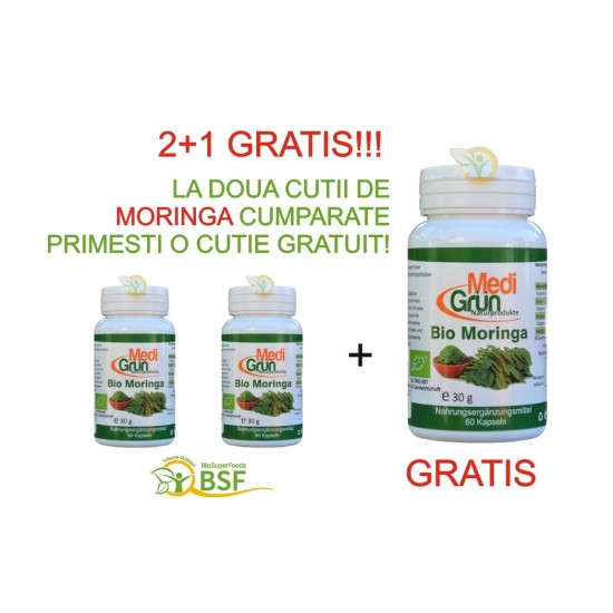 PROMO: 2+1 Bio Moringa 60capsule MediGrun Germania PROMO: 2+1 Bio Moringa 60capsule MediGrun Germania