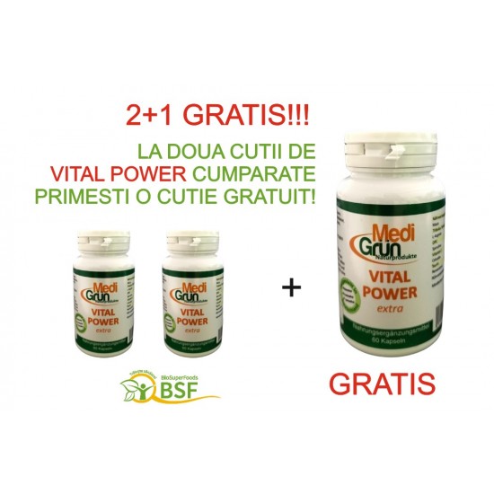 Promo 2+1 Vital Power EXTRA 60 capsule 800mg Medigrun Germania Promo 2+1 Vital Power EXTRA 60 capsule 800mg Medigrun Germania