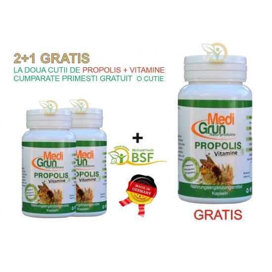 PROMO: 2+1 Propolis + Vitamine 60capsule MediGrun Germania PROMO: 2+1 Propolis + Vitamine 60capsule MediGrun Germania