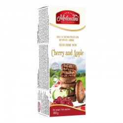 Biscuiti cu umplutura de cirese si mere FARA GLUTEN, FARA ZAHAR adaugat, 180g Molendini Biscuiti cu umplutura de cirese si mere FARA GLUTEN, FARA ZAHAR adaugat, 180g Molendini