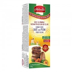 Biscuiti cu umplutura de curmale si prune FARA GLUTEN, FARA ZAHAR adaugat, 180g Molendini Biscuiti cu umplutura de curmale si prune FARA GLUTEN, FARA ZAHAR adaugat, 180g Molendini
