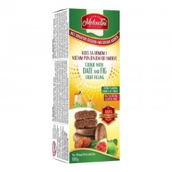 Biscuiti cu umplutura de curmale si smochine FARA GLUTEN, FARA ZAHAR adaugat, 180g Molendini Biscuiti cu umplutura de curmale si smochine FARA GLUTEN, FARA ZAHAR adaugat, 180g Molendini