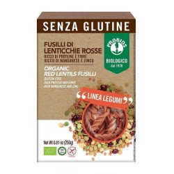 Bio fusilli din linte rosie 250g ,,fara gluten'' Bio fusilli din linte rosie 250g ,,fara gluten''