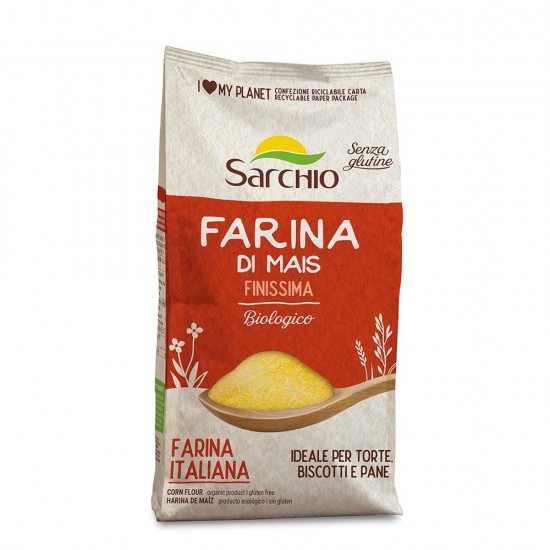 Bio faina de porumb foarte fina 500g ,,fara gluten'' Sarchio Italia Bio faina de porumb foarte fina 500g ,,fara gluten'' Sarchio Italia