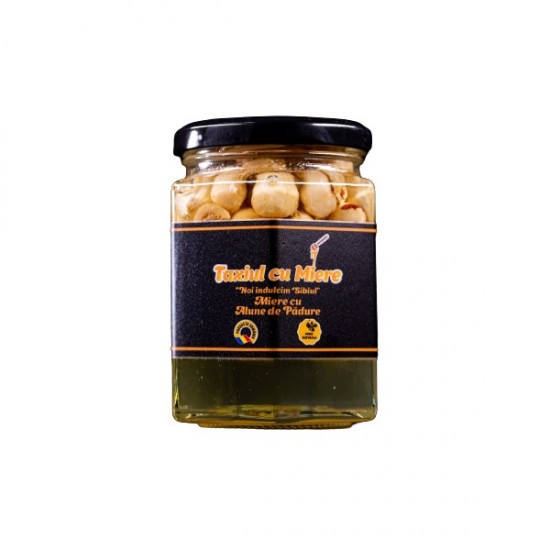 Miere de salcam cu alune de padure 350g