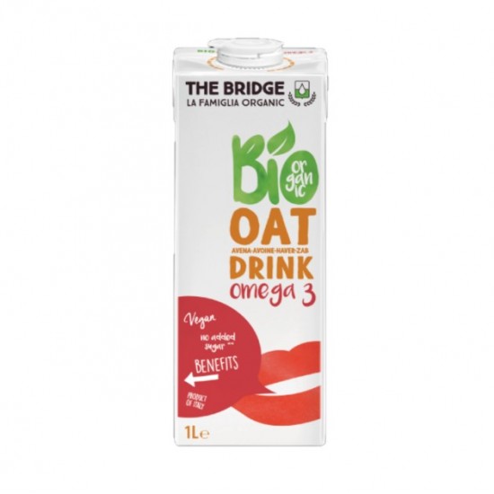 Bio Bautura din ovaz 1L FARA GLUTEN, imbogatit cu OMEGA 3, The Bridge Bio Bautura din ovaz 1L FARA GLUTEN, imbogatit cu OMEGA 3, The Bridge