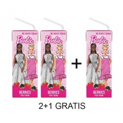 PROMO 2+1 Suc de mere, coacaze negre si capsuni BARBIE 200ml FARA ADAOS DE ZAHAR cutie Tetra Pak