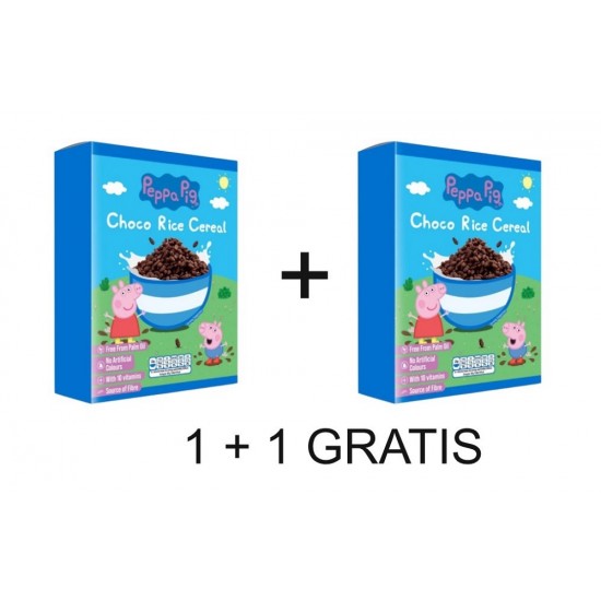 PROMO 1+1 Cereale PEPPA PIG din orez si grau, cu ciocolata si adaos de vitamine 375g
