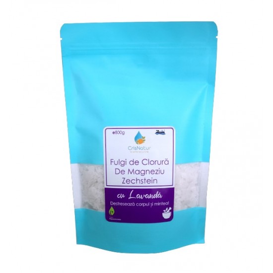 Fulgi de Clorura de Magneziu de la Marea Zechstein cu lavandă 800g Fulgi de Clorura de Magneziu de la Marea Zechstein cu lavandă 800g