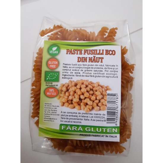 Bio Fusilli din naut 250g ,,fara gluten'' - Deco