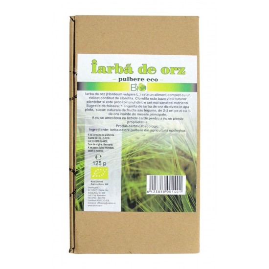 Bio iarba de orz pulbere 125g 