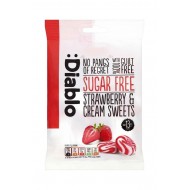 Dropsuri cremoase cu capșuni și frișcă 75g ”fără zahăr” Diablo Dropsuri cremoase cu capșuni și frișcă 75g ”fără zahăr” Diablo
