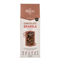 Granola cu ciocolată neagra 320g ,,fără zahar, fără gluten”  Granola cu ciocolată neagra 320g ,,fără zahar, fără gluten”