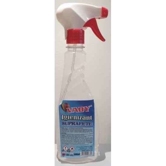 Igienizant pentru suprafete cu pulverizator 500ml Vady (etanol 77% - alcool izopropilic 10%)