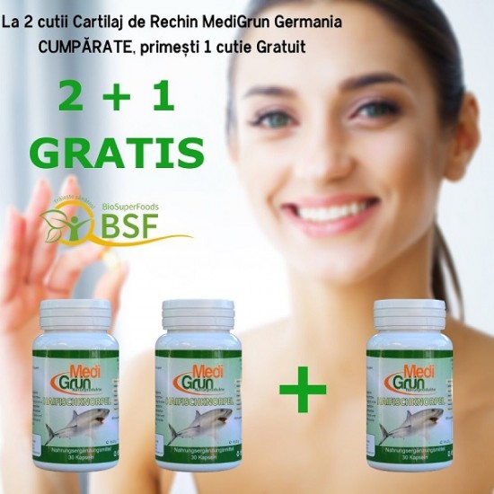 PROMO: 2+1 Cartilaj de rechin 500mg 30 cps MediGrun Germania PROMO: 2+1 Cartilaj de rechin 500mg 30 cps MediGrun Germania
