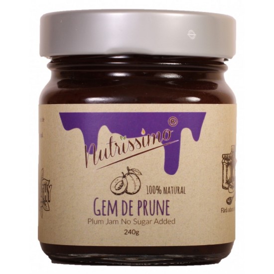 Gem de prune ,,fara zahar, gluten, pectina si alergeni'' 240g