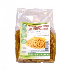 Bio Paste Casarecce din linte galbena 250g ,,fara gluten''  Bio Paste Casarecce din linte galbena 250g ,,fara gluten''