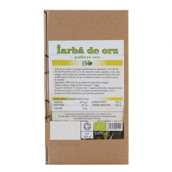 Bio iarba de orz pulbere 250g