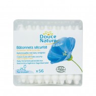 Betisoare urechi pentru bebelusi cu bumbac organic 56 buc Betisoare urechi pentru bebelusi cu bumbac organic 56 buc