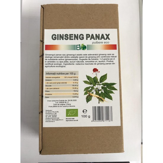 Bio Ginseng panax pulbere 100g ,,ginseng asiatic''