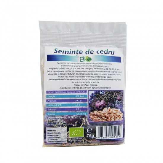 Bio Seminte de cedru siberian 75g